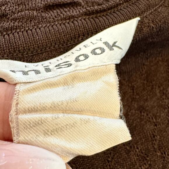 Exclusively Misook Brown Single Button Shawl Collar Knit Jacket Cardigan Medium - Picture 4 of 8